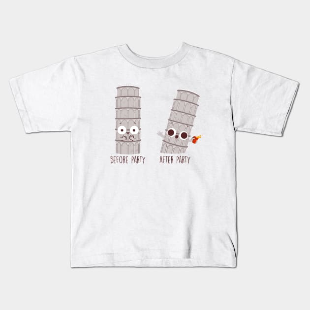 Before Party After Party Kids T-Shirt by BrechtVdS